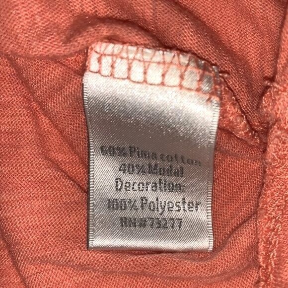 Lauren Conrad XL Coral Sleeveless Tank Top With Floral Appliqué & Frayed Edges 1 - Picture 4 of 13